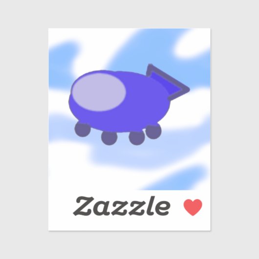 Vliegend Blauw Ruimteschip Sticker (Vel)