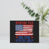 Vliegend blijven op de 4e juli Amerikaanse vlag VS Briefkaart (Staand voorkant)