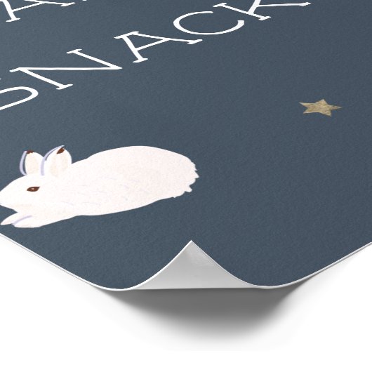 Vliegend Bunny Baby shower Starry Snacks-bord Poster (Hoek)