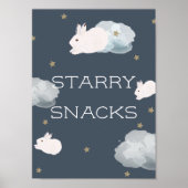Vliegend Bunny Baby shower Starry Snacks-bord Poster (Voorkant)