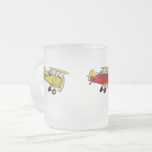 Vliegend circus matglas koffiemok (Voorkant links)