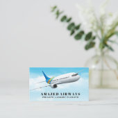 vliegend commercieel vliegtuig visitekaartje (Staand voorkant)