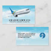 vliegend commercieel vliegtuig visitekaartje (Voorkant / Achterkant)