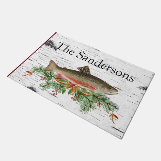 Vliegend decor, kerstforel deurmat (Schuin)