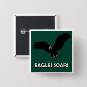 Vliegend Eagle Square Vierkante Button 5,1 Cm (Voorkant /achterkant)
