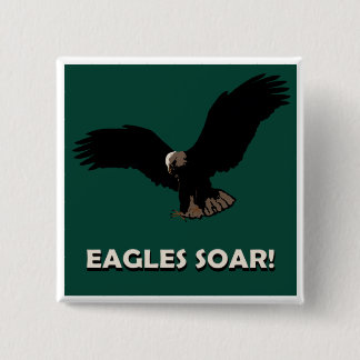 Vliegend Eagle Square Vierkante Button 5,1 Cm