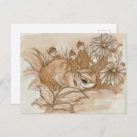  vliegend eekhoorn briefkaart (Voorkant / Achterkant)