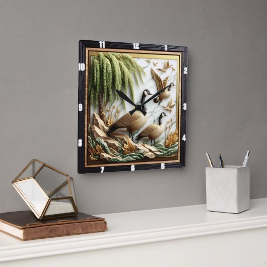 vliegend ganzenbos vierkante klok (Kantoor)