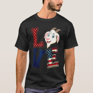 Vliegend geit met Amerikaanse vlag op 4 juli T-shirt