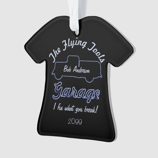 Vliegend gereedschap garage Kerstversiering Ornament (voorkant)