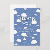 Vliegend gevouwen papier Vliegtuigen Verjaardag Be Bedankkaart (Voorkant / Achterkant)