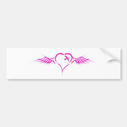 Vliegend Hart - Emo Alternatieve Grunge Rock Punk Bumpersticker (Voorkant)