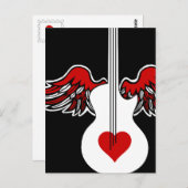 Vliegend Hart Gitaar Briefkaart (Voorkant / Achterkant)
