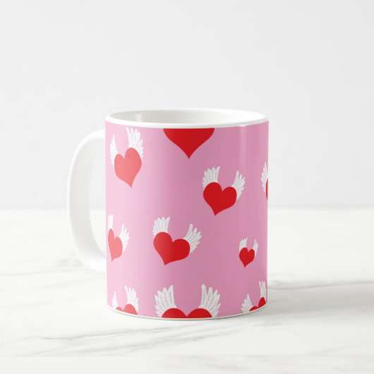 Vliegend Hart Koffie Mok (Voorkant links)