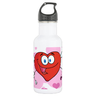 Vliegend hart met pijl en pijl waterfles