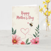 Vliegend Hart Moeders Kaart (Gele Bloem)