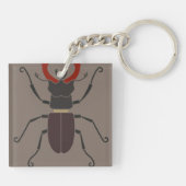 Vliegend Hert Kever Minimalistisch Insect Sleutelhanger (Achterkant)