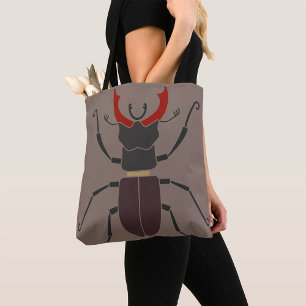 Vliegend Hert Kever Minimalistisch Insect Tote Bag