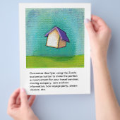 Vliegend huis op reis naar huis, leuke kleurrijke  flyer (Hand)