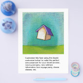 Vliegend huis op reis naar huis, leuke kleurrijke  flyer (Enkel)