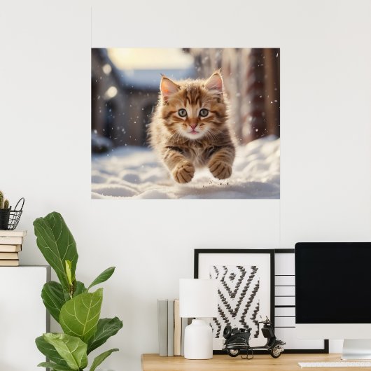 *~* Vliegend Kat 5:4 Kitten Cat AP68 Poster (Thuiskantoor)