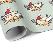 Vliegend Kerst Varken Cadeaupapier (Rol Hoek)
