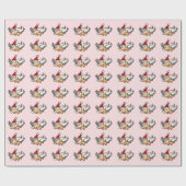 Vliegend kerstvarken cadeaupapier (Vlak)