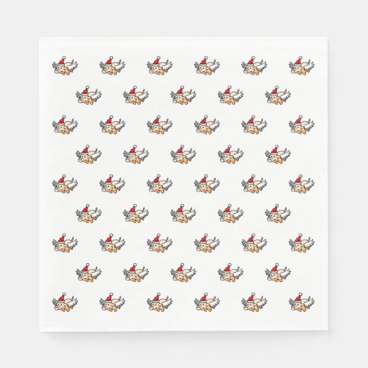 Vliegend kerstvarken servet (Voorkant)