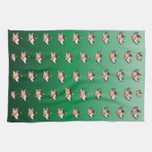 Vliegend kerstvarken theedoek (Horizontaal)