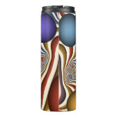 Vliegend, kleurrijk Abstract fractal Monogram Thermosbeker (Achterkant)