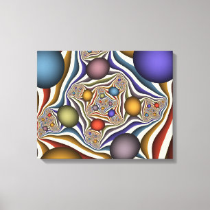 Vliegend, Kleurrijk, Modern, Abstracte Fractale Ku Canvas Afdruk