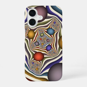Vliegend, Kleurrijk, Modern, Abstracte Fractale Ku iPhone 16 Hoesje