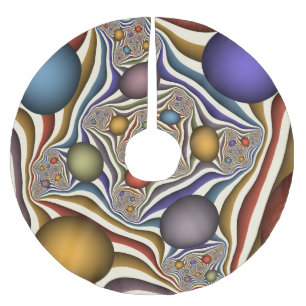 Vliegend, Kleurrijk, Modern, Abstracte Fractale Ku Kerstboom Rok