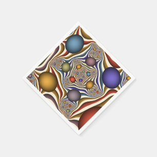 Vliegend, Kleurrijk, Modern, Abstracte Fractale Ku Servet