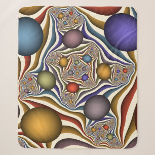 Vliegend, Kleurrijk, Modern, Abstracte Fractale Ku Sherpa Deken