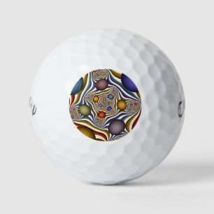 Vliegend, Kleurrijke Moderne Abstracte Fractale Ku Golfballen