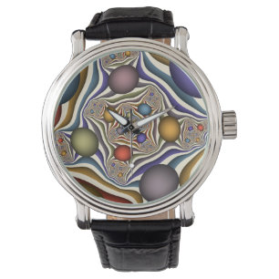 Vliegend, Kleurrijke Moderne Abstracte Fractale Ku Horloge