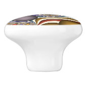 Vliegend, Kleurrijke Moderne Abstracte Fractale Ku Keramische Knop (Zijkant)