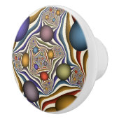 Vliegend, Kleurrijke Moderne Abstracte Fractale Ku Keramische Knop (Rechts)