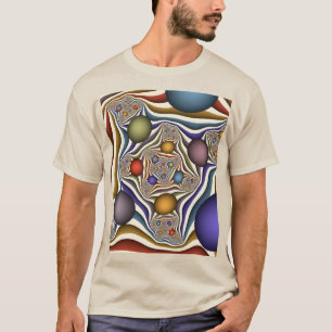 Vliegend, Kleurrijke Moderne Abstracte Fractale Ku T-shirt