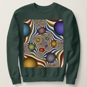 Vliegend, Kleurrijke Moderne Abstracte Fractale Ku Trui