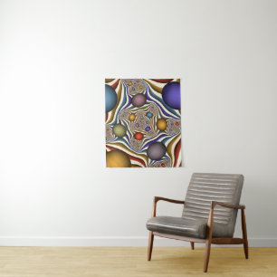 Vliegend, Kleurrijke Moderne Abstracte Fractale Ku Wandkleed