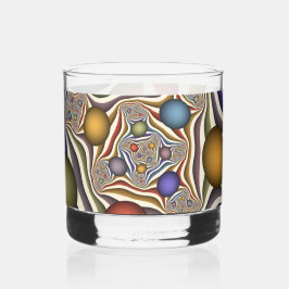 Vliegend, Kleurrijke Moderne Abstracte Fractale Ku Whisky Glas