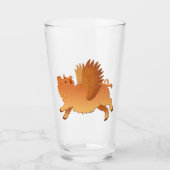 Vliegend Kunekune varken Glas (Voorkant)