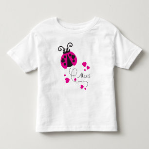 Vliegend lieveheersbeestje harten roze naam T-shir Kinder Shirts