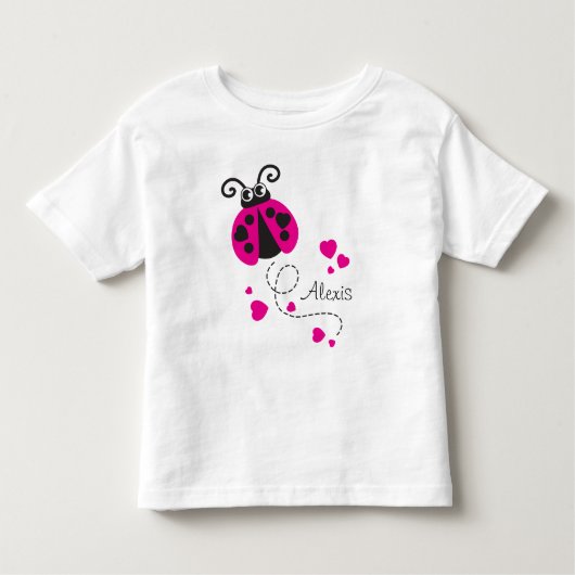 Vliegend lieveheersbeestje harten roze naam T-shir Kinder Shirts (Voorkant)