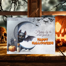 Vliegend om je een gelukkig Halloween te wensen