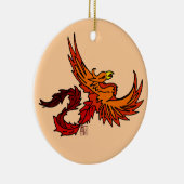 Vliegend Oranje Tattoo Phoenix Bird Keramisch Ornament (Rechts)