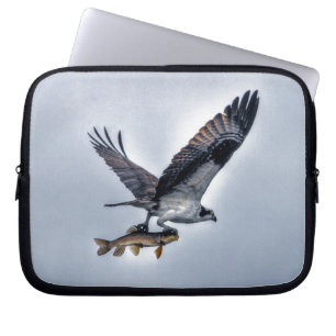 Vliegend Osprey met Walleye Fish HDR Photo Laptop Sleeve