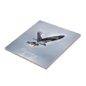 Vliegend Osprey met Walleye Fish HDR Photo Tegeltje (Zijkant)